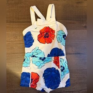 Janie and Jack Cream Floral One Piece Swimsuit